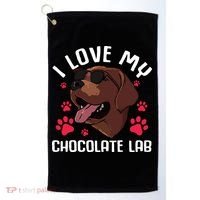 Funny Chocolate Labrador Retriever Gift Men Women Lab Lover Golf Towel thumb 0