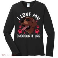 Funny Chocolate Labrador Retriever Gift Men Women Lab Lover Women's Long Sleeve Shirt thumb 0