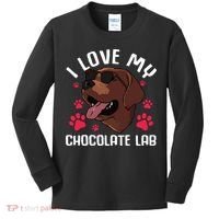 Funny Chocolate Labrador Retriever Gift Men Women Lab Lover Kids Long Sleeve Shirt thumb 0