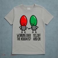 Funny Christmas Lights Pun Working Over Holidays T-Shirt thumb 5