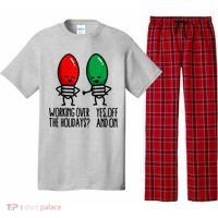 Funny Christmas Lights Pun Working Over Holidays Pajama Set thumb 0