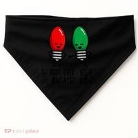 Funny Christmas Lights Pun Working Over Holidays USA-Made Doggie Bandana thumb 0