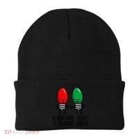 Funny Christmas Lights Pun Working Over Holidays Beanie thumb 0