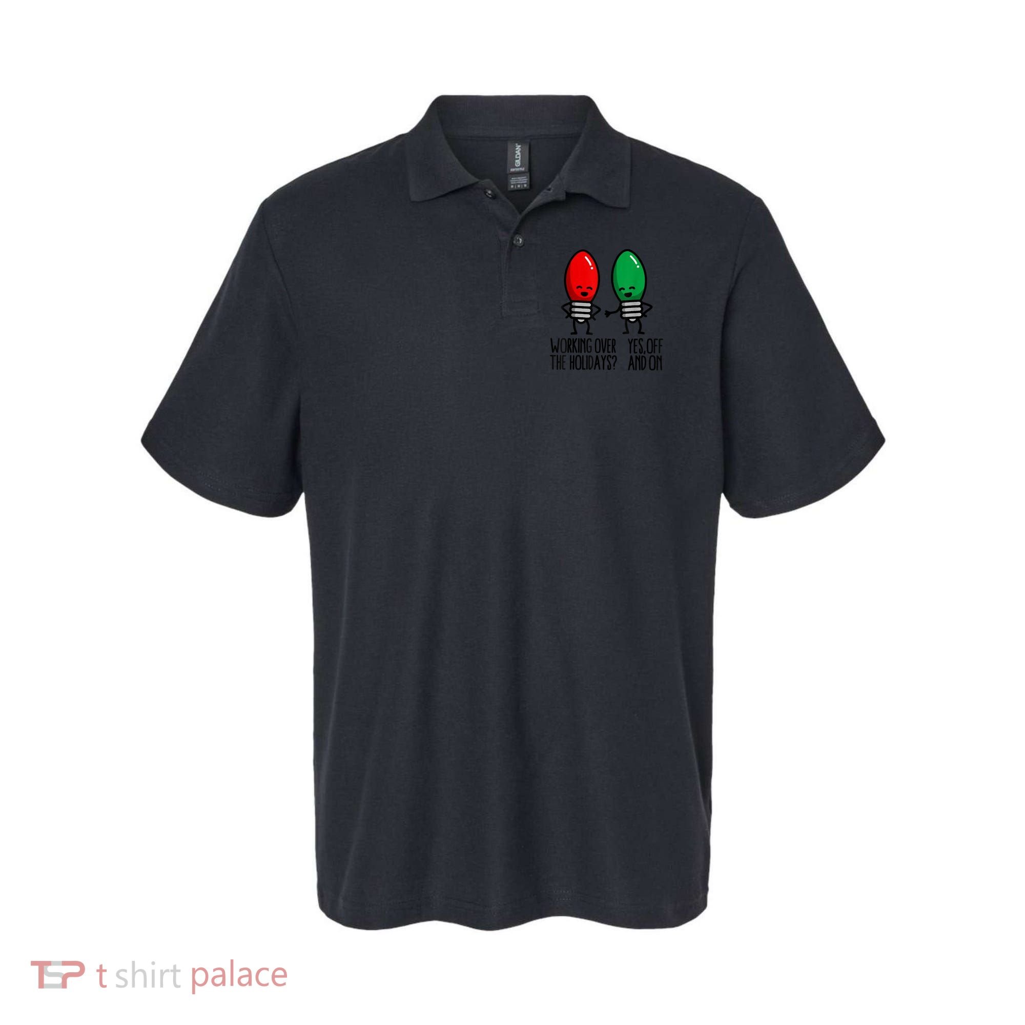 Funny Christmas Lights Pun Working Over Holidays Polo