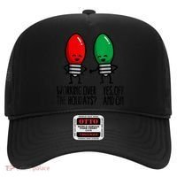 Funny Christmas Lights Pun Working Over Holidays Hat thumb 0