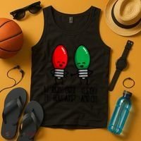 Funny Christmas Lights Pun Working Over Holidays Tank Top thumb 4