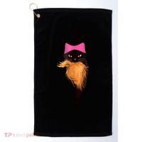 Funny Cat Ladies And Cat Guy Golf Towel thumb 0