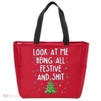 Funny Christmas Look At Me Being All Festive And Shit Tote Bag thumb 0
