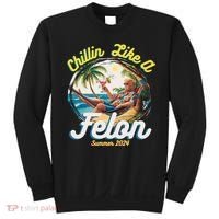Funny Chillin Like A Felon Summer 2024 Trump Supporter Sweatshirt thumb 0