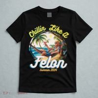 Funny Chillin Like A Felon Summer 2024 Trump Supporter T-Shirt thumb 5