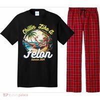 Funny Chillin Like A Felon Summer 2024 Trump Supporter Pajama Set thumb 0