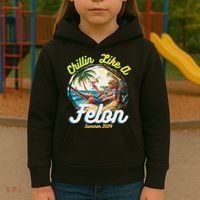 Funny Chillin Like A Felon Summer 2024 Trump Supporter Kids Hoodie thumb 3