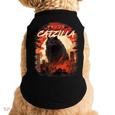 Funny Cat Lover Catzilla Cat Humor Cat Doggie Tank