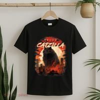 Funny Cat Lover Catzilla Cat Humor Cat T-Shirt thumb 2