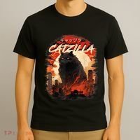 Funny Cat Lover Catzilla Cat Humor Cat T-Shirt thumb 3