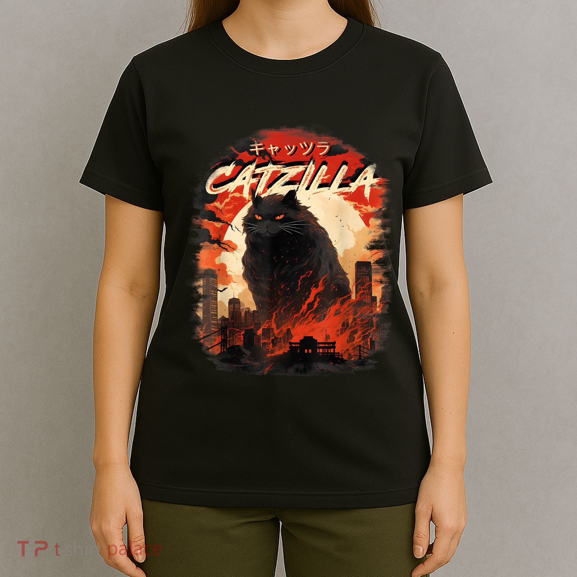 Funny Cat Lover Catzilla Cat Humor Cat T-Shirt