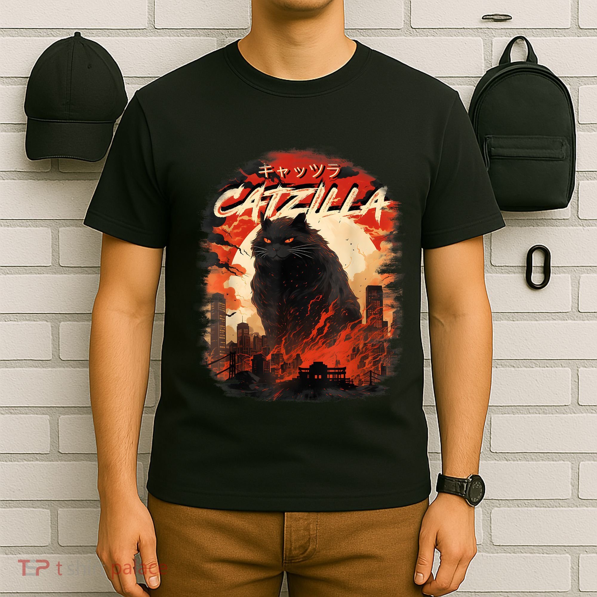 Funny Cat Lover Catzilla Cat Humor Cat T-Shirt