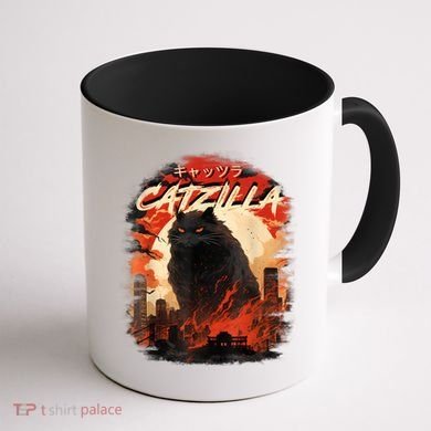 Funny Cat Lover Catzilla Cat Humor Cat Coffee Mug back