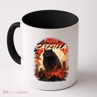 Funny Cat Lover Catzilla Cat Humor Cat Coffee Mug thumb 0