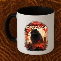 Funny Cat Lover Catzilla Cat Humor Cat Coffee Mug thumb 2