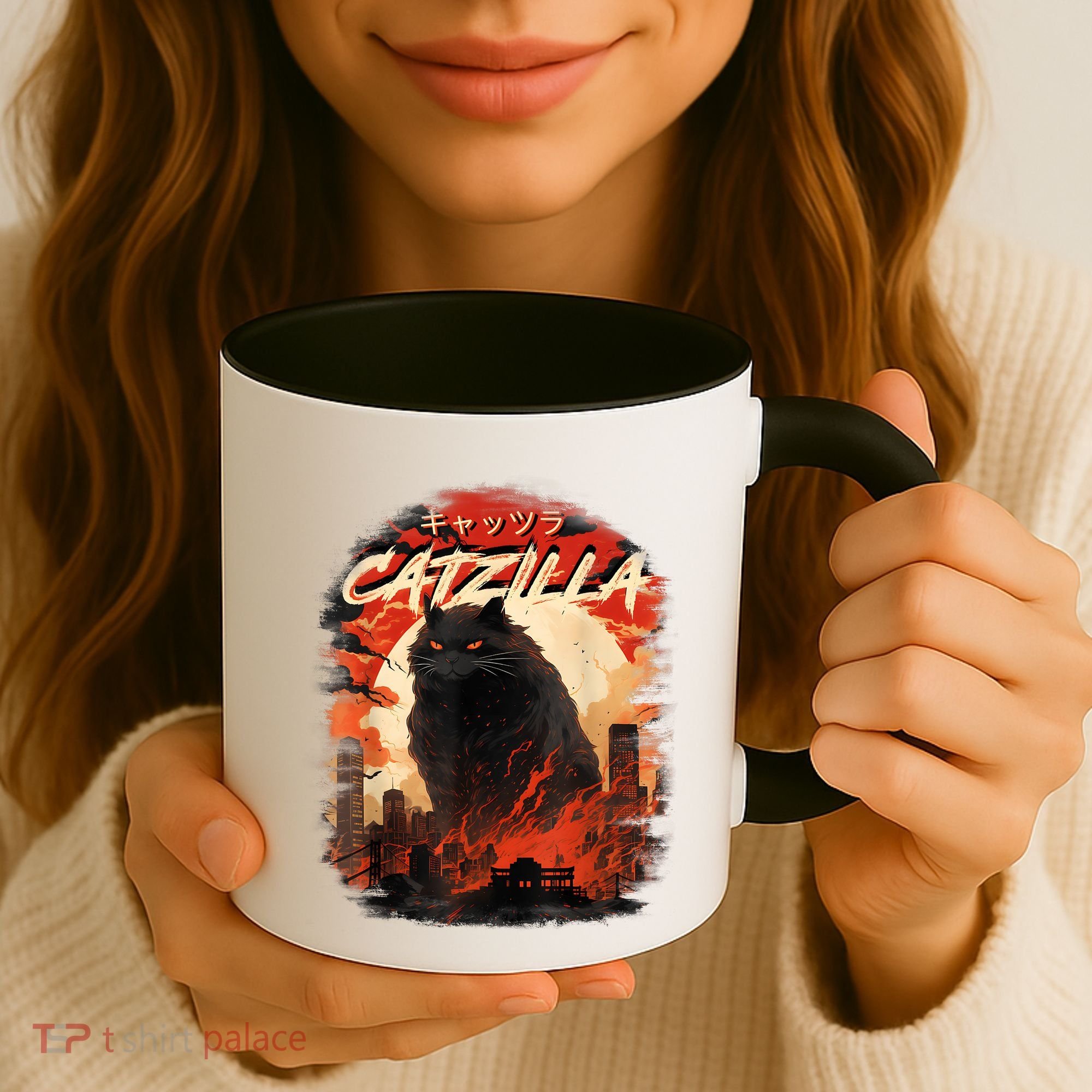 Funny Cat Lover Catzilla Cat Humor Cat Coffee Mug