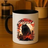 Funny Cat Lover Catzilla Cat Humor Cat Coffee Mug thumb 4