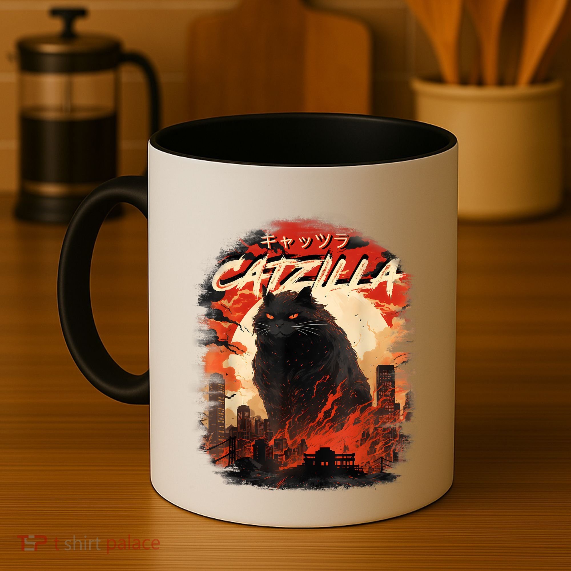Funny Cat Lover Catzilla Cat Humor Cat Coffee Mug