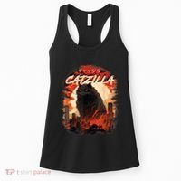 Funny Cat Lover Catzilla Cat Humor Cat Women's Tank Top thumb 0
