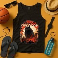 Funny Cat Lover Catzilla Cat Humor Cat Tank Top thumb 4
