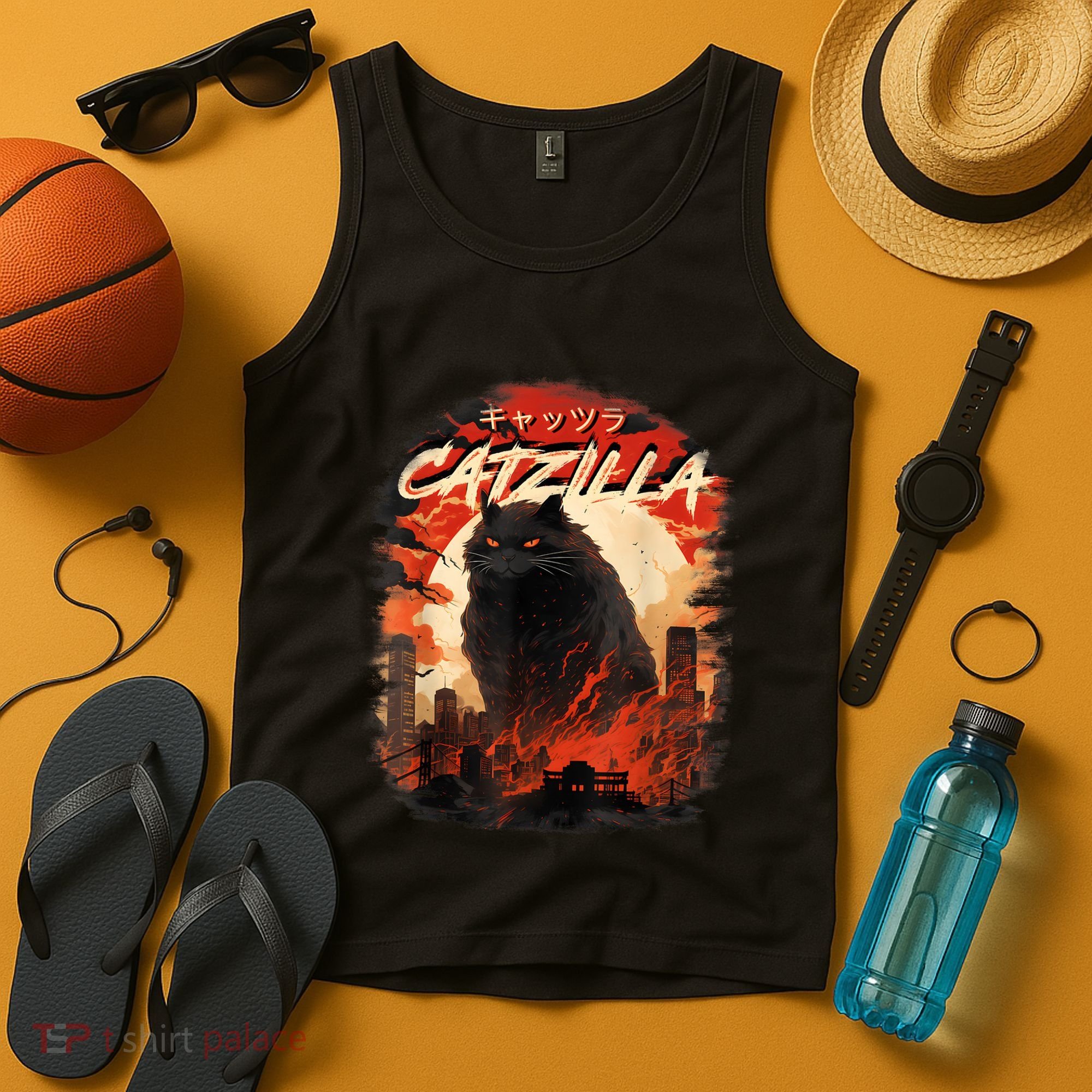 Funny Cat Lover Catzilla Cat Humor Cat Tank Top