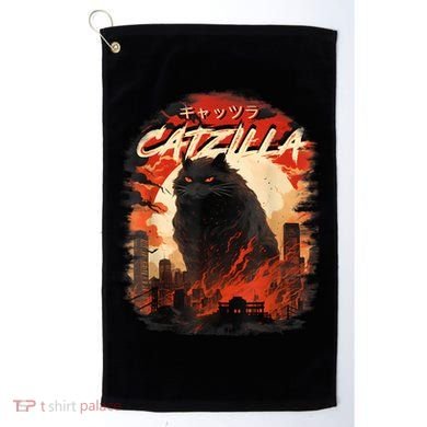 Funny Cat Lover Catzilla Cat Humor Cat Golf Towel
