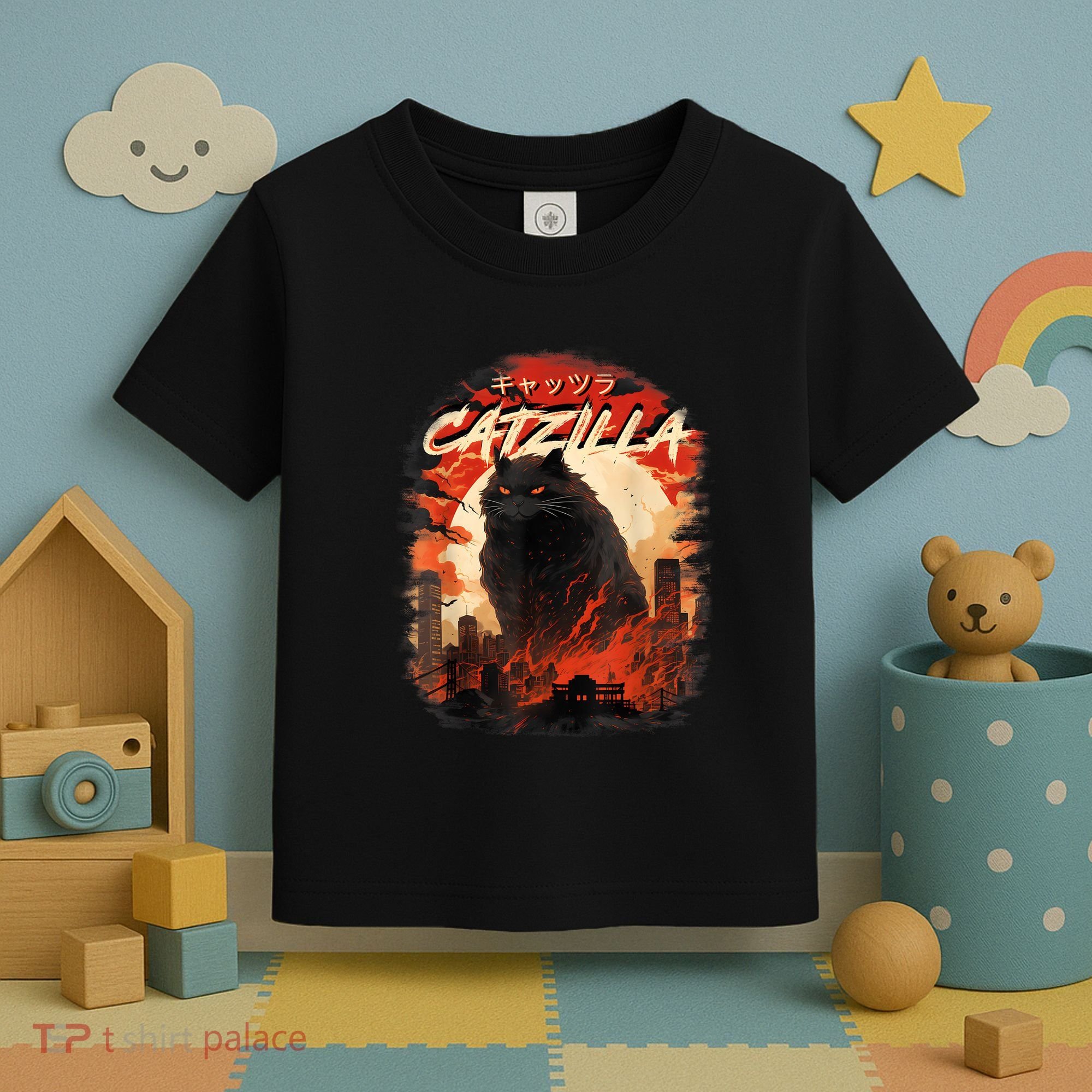 Funny Cat Lover Catzilla Cat Humor Cat Toddler T-Shirt