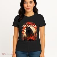 Funny Cat Lover Catzilla Cat Humor Cat Women's T-Shirt thumb 4
