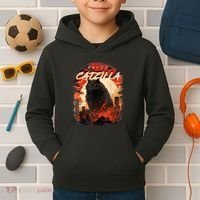 Funny Cat Lover Catzilla Cat Humor Cat Kids Hoodie thumb 2
