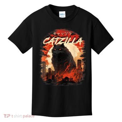 Funny Cat Lover Catzilla Cat Humor Cat Kids T-Shirt