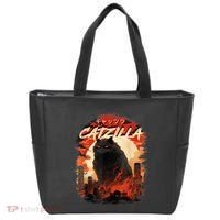 Funny Cat Lover Catzilla Cat Humor Cat Tote Bag thumb 0