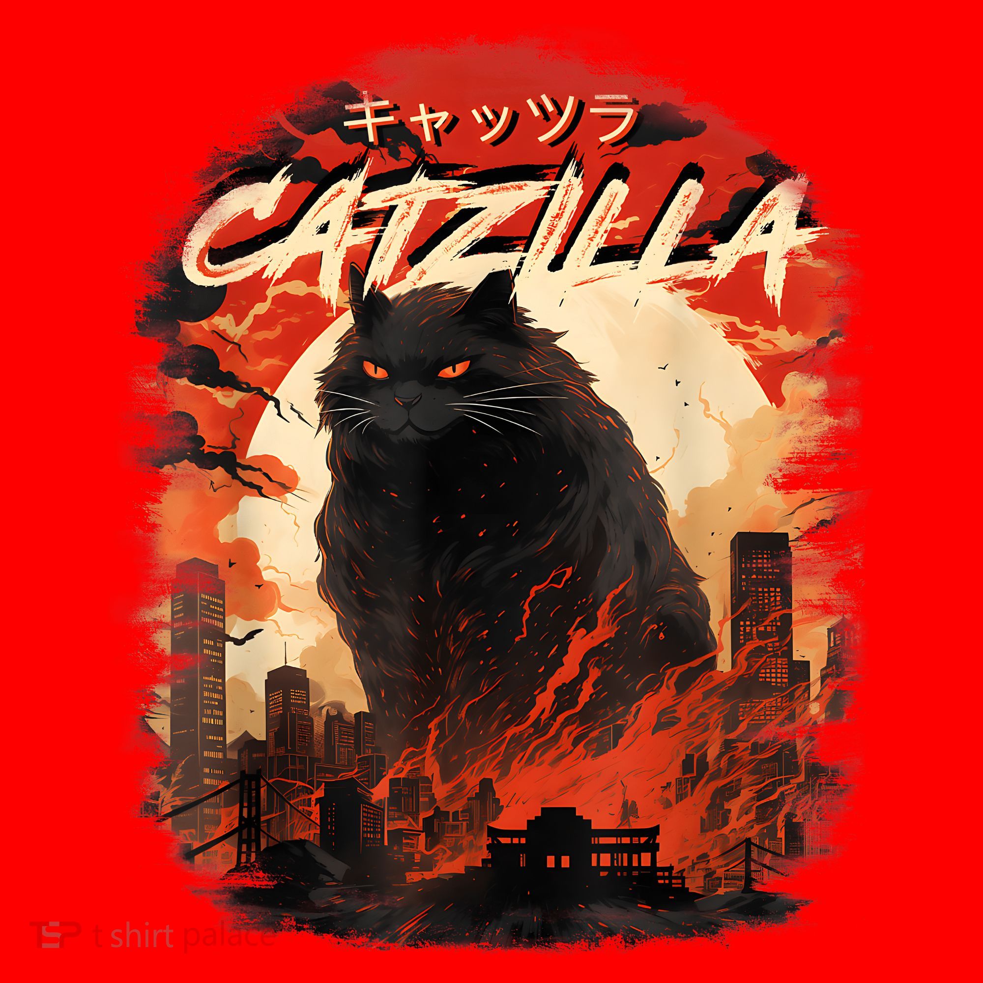 Funny Cat Lover Catzilla Cat Humor Cat Santa Hat