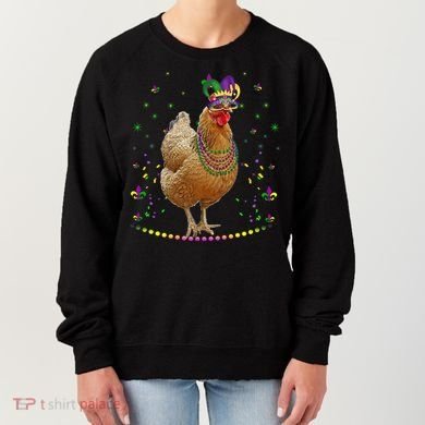 Funny Chicken Lover Cute Mardi Gras Carnival Jester Premium Women's Sweatshirt