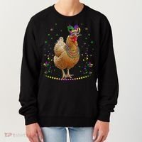 Funny Chicken Lover Cute Mardi Gras Carnival Jester Premium Women's Sweatshirt thumb 0