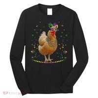 Funny Chicken Lover Cute Mardi Gras Carnival Jester Premium Long Sleeve Shirt thumb 0