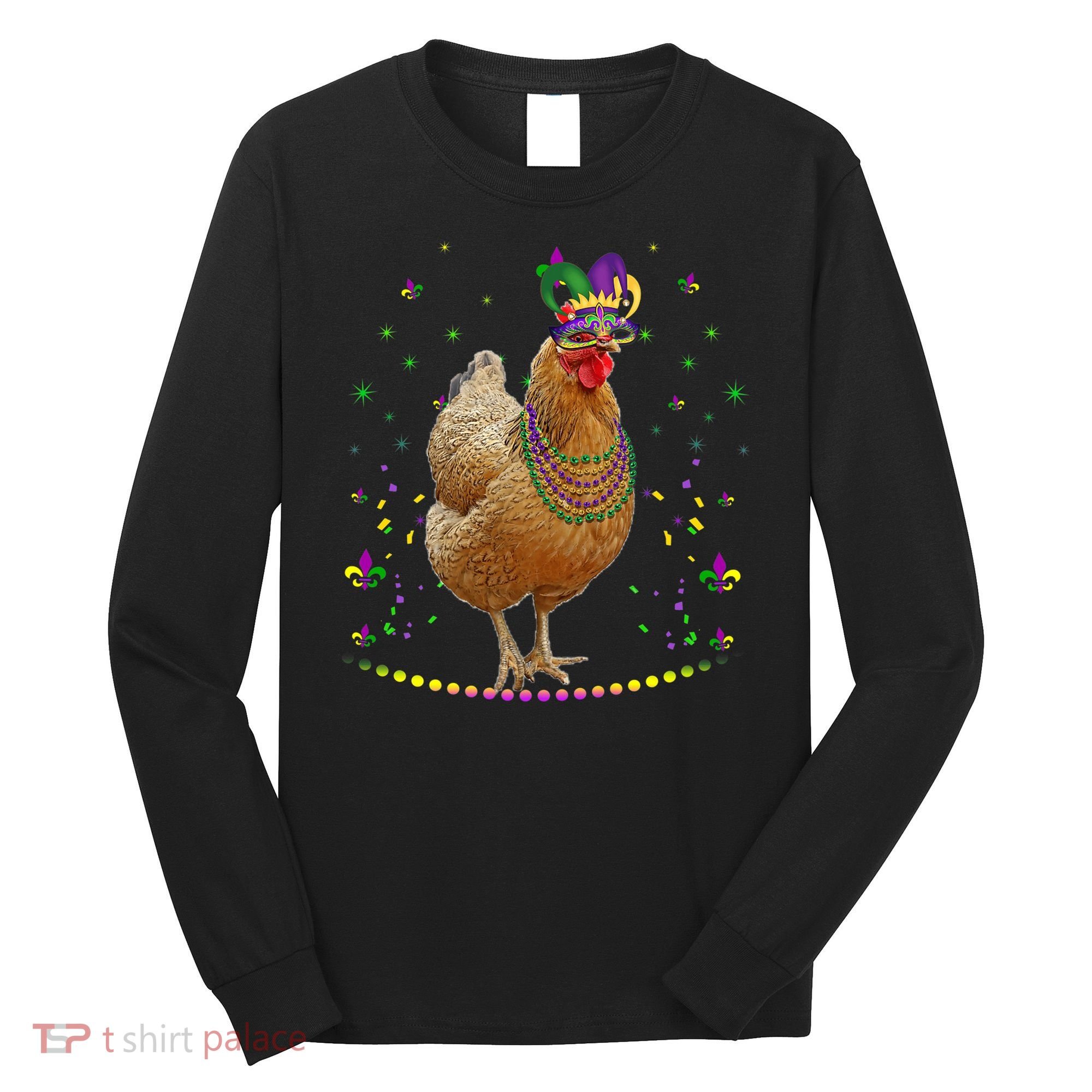 Funny Chicken Lover Cute Mardi Gras Carnival Jester Premium Long Sleeve Shirt