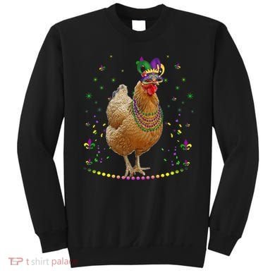 Funny Chicken Lover Cute Mardi Gras Carnival Jester Premium Sweatshirt