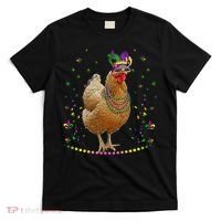 Funny Chicken Lover Cute Mardi Gras Carnival Jester Premium T-Shirt thumb 0