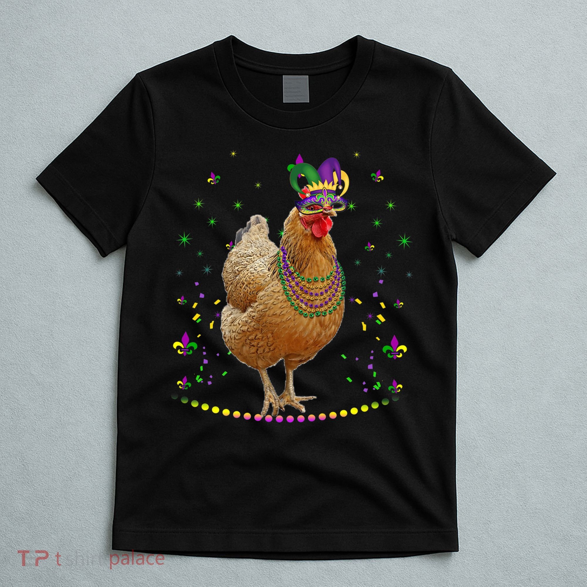 Funny Chicken Lover Cute Mardi Gras Carnival Jester Premium T-Shirt