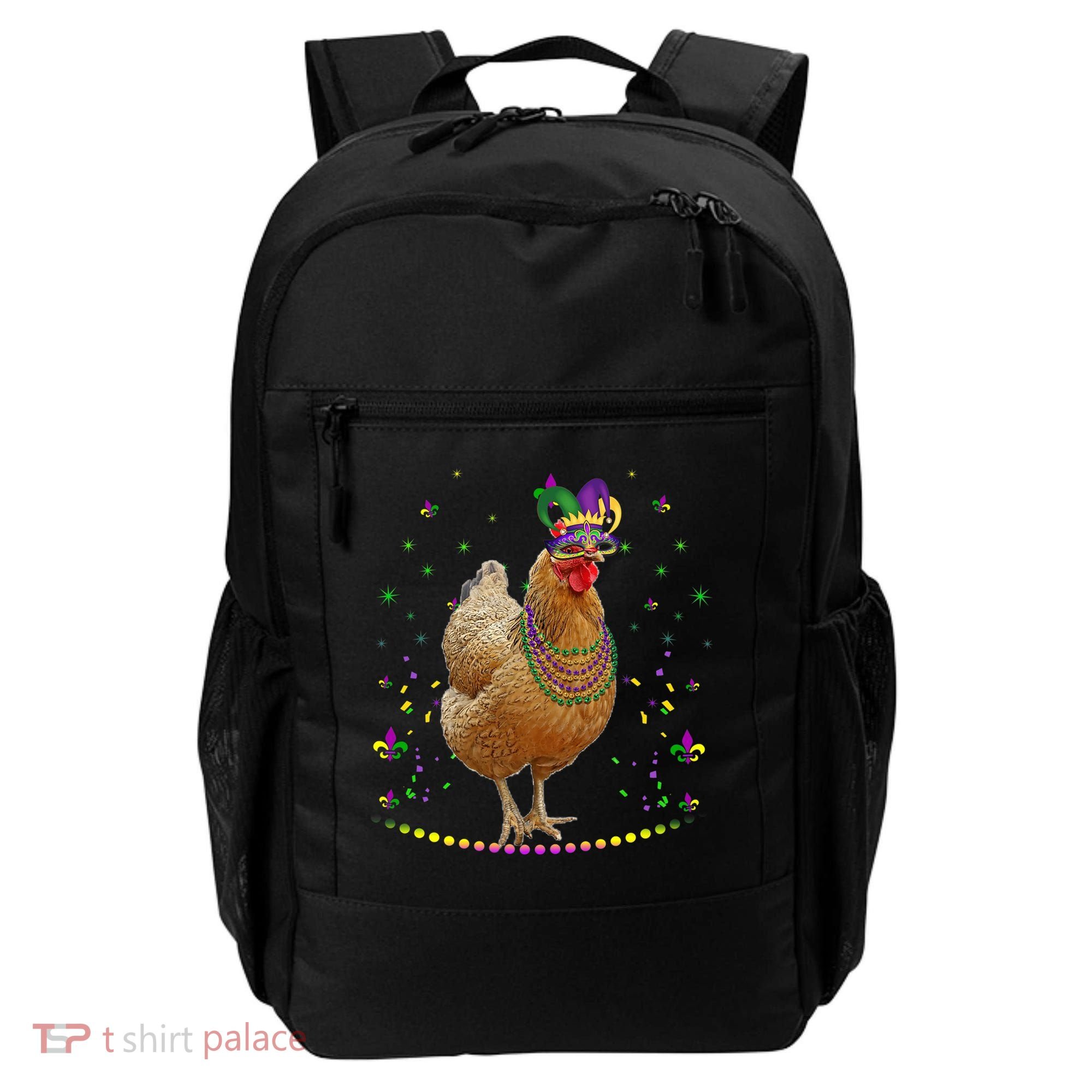 Funny Chicken Lover Cute Mardi Gras Carnival Jester Premium Backpack