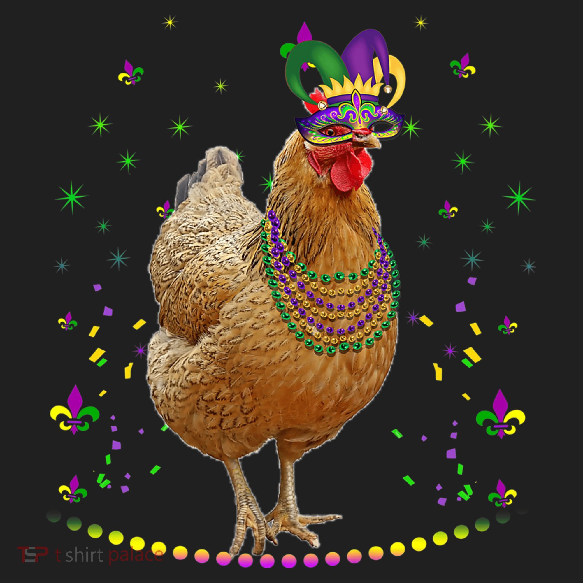 Funny Chicken Lover Cute Mardi Gras Carnival Jester Premium Beanie