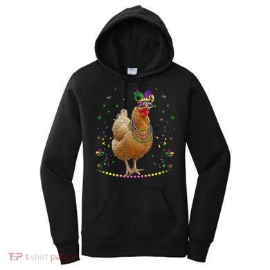 Funny Chicken Lover Cute Mardi Gras Carnival Jester Premium Women's Hoodie