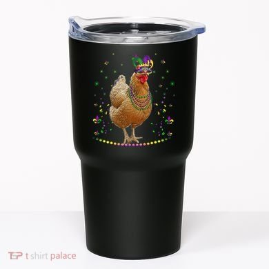 Funny Chicken Lover Cute Mardi Gras Carnival Jester Premium Tumbler