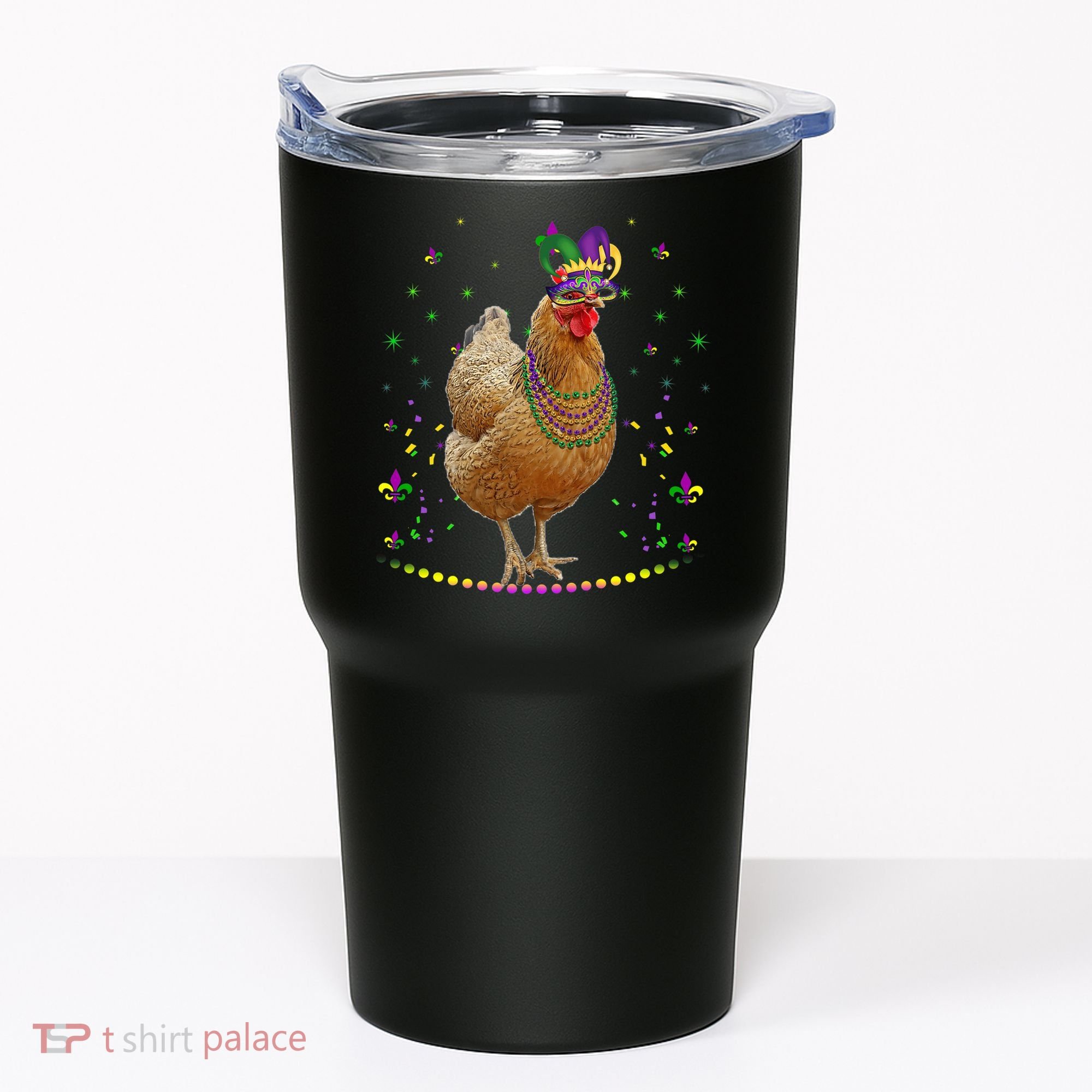 Funny Chicken Lover Cute Mardi Gras Carnival Jester Premium Tumbler