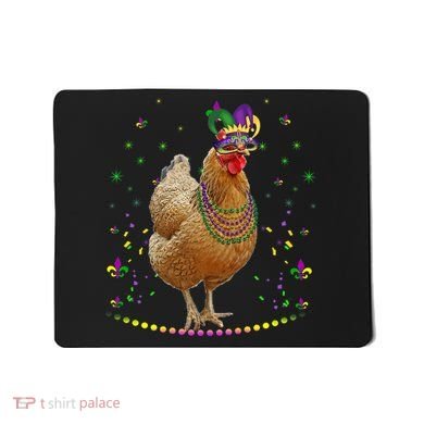 Funny Chicken Lover Cute Mardi Gras Carnival Jester Premium Mousepad